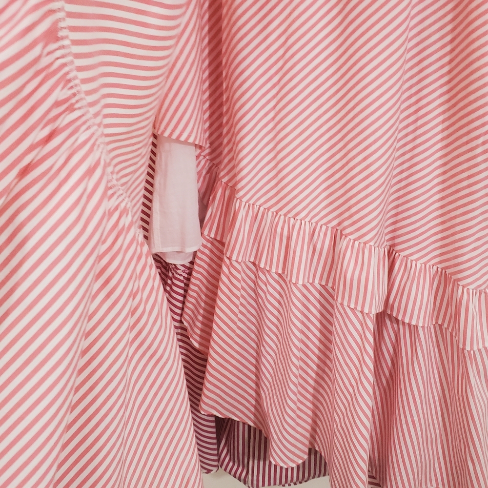 NWT Anthropologie Maeve Penny Ruffled Midi Skirt Pink Striped Tiered Boho XS - Picture 8 of 13